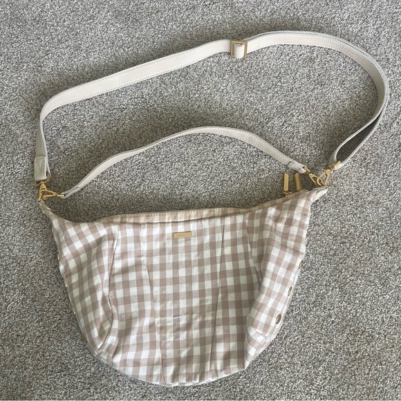 Hammitt Morgan Bag in Dandelion Gingham Shoulder/Crossbody Croissant Shape - Picture 3 of 13